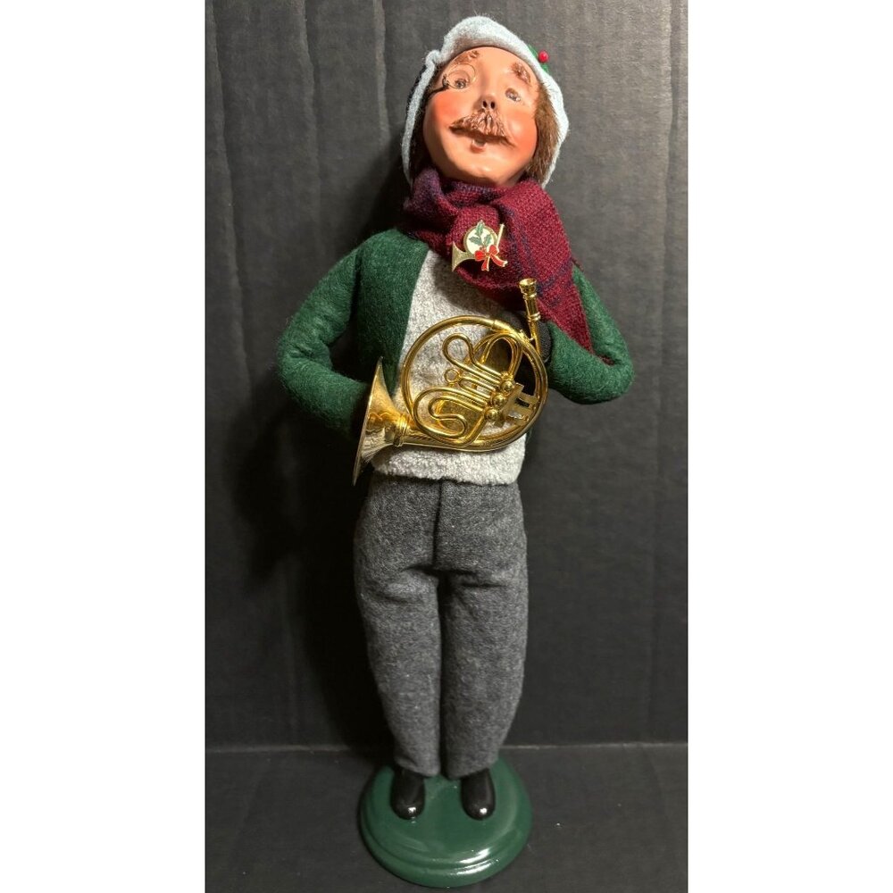 VTG Byers Choice 2007 Man Playing French Horn Caroler Figurine